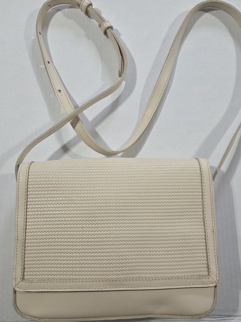 Nisolo Cream Crossbody Shoulder Bag - Minimal Woven Style